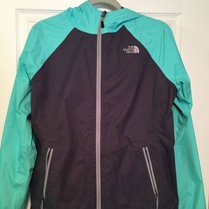 Grey and teal women’s north face jacket!